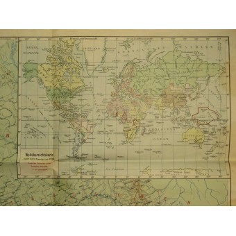Mapa de Europa mit Welt-Übersichtskarte de 1940 cuestión CDDA. Espenlaub militaria